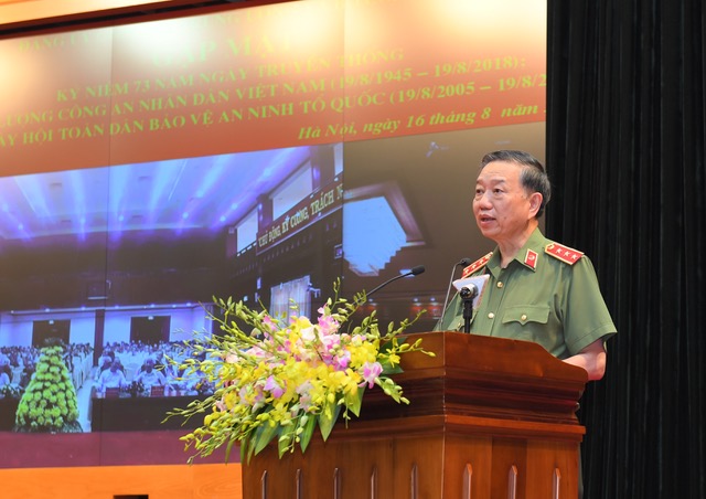 Bộ trưởng Tô Lâm phát biểu tại lễ gặp mặt.