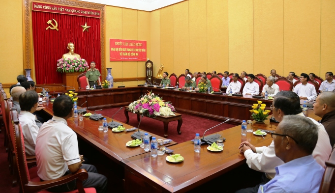 Bộ trưởng Tô Lâm phát biểu tại buổi gặp mặt.