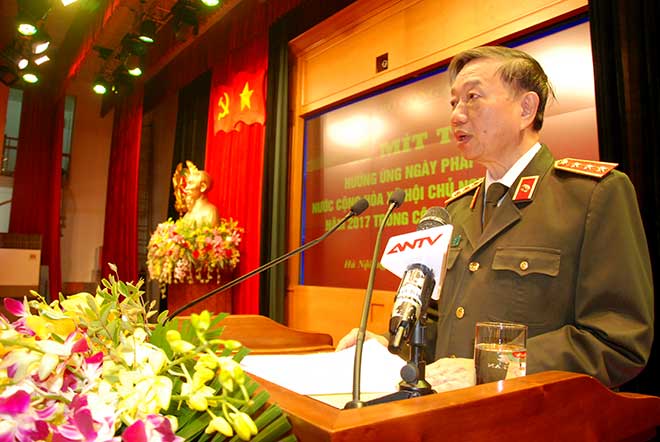 Bộ trưởng Tô Lâm phát biểu tại buổi lễ.