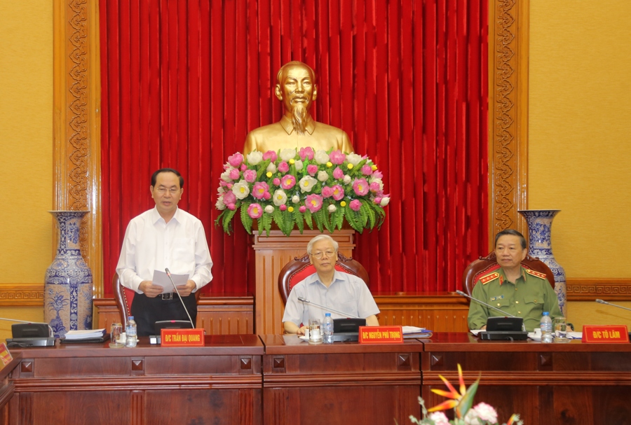 Chủ tịch nước Trần Đại Quang phát biểu tại Hội nghị.