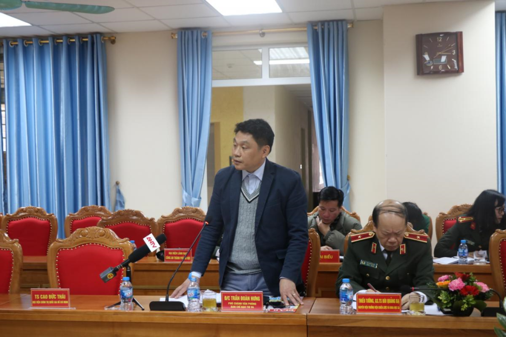 Đồng chí Trần Đoàn Hưng, Phó Chánh Văn phòng Ban chỉ đạo 94 TW phát biểu